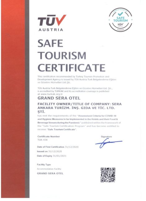 safe tourism certificate